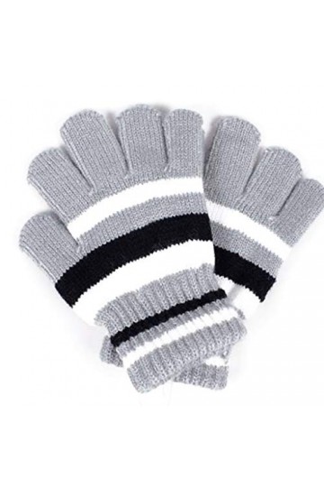 JAGENIE Mitaines magiques extensibles en tricot pour enfants, filles, garçons, gris