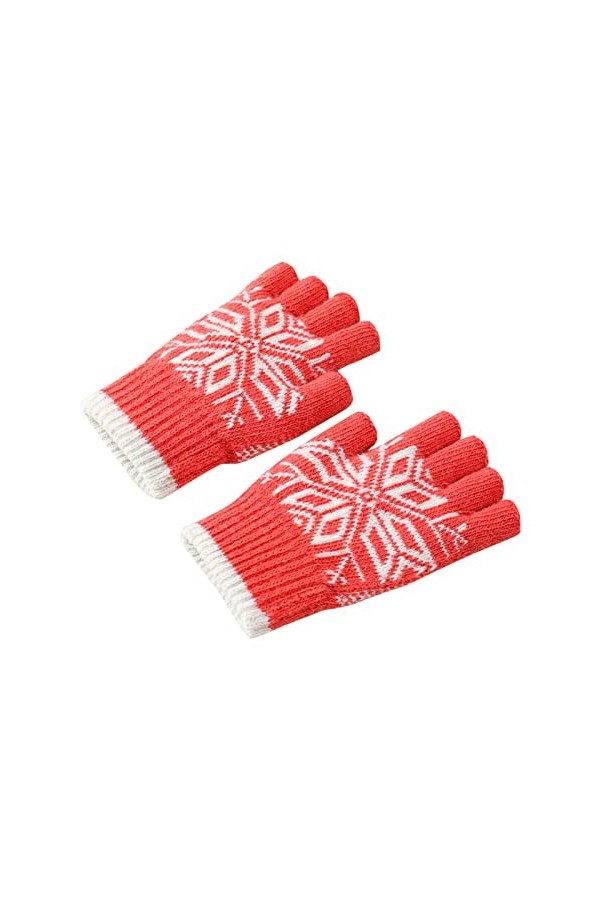 Gants dhiver pour femme, demi-mains chaudes, tricotés en laine et anti-gel, gants longs en cuir véritable E, taille unique 