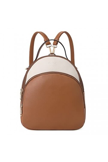 CLUCI Petit Sac À Dos Pour Femmes PU Cuir Mini Sac À Dos Mignon En Cuir Convertible Mode Voyage Filles Sac À Bandoulière Marr