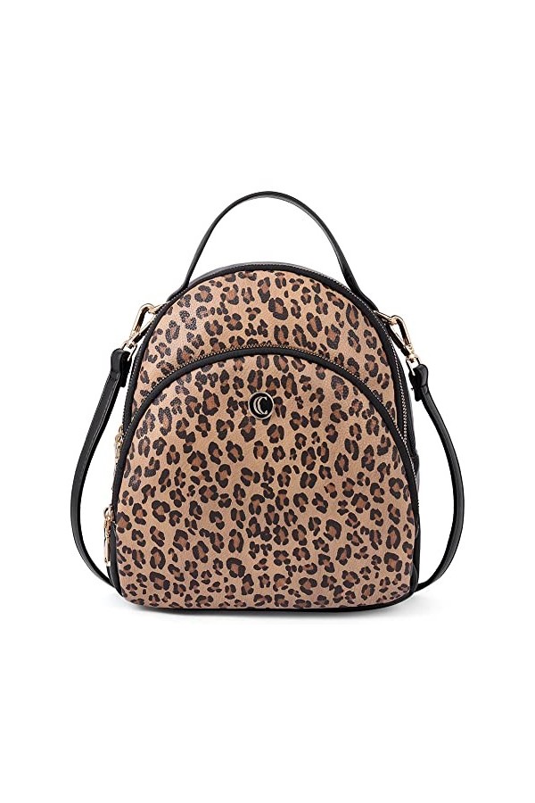 CLUCI Petit Sac À Dos Pour Femmes PU Cuir Mini Sac À Dos Mignon En Cuir Convertible Mode Voyage Filles Sac À Bandoulière Marr