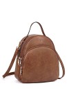 CLUCI Petit Sac À Dos Pour Femmes PU Cuir Mini Sac À Dos Mignon En Cuir Convertible Mode Voyage Filles Sac À Bandoulière Marr