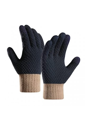YANFJHV Hiver Femmes Garder Au Chaud Écran Tactile Gants Tricot Manchette Élastique Doux Gants Doigts Pleins Doigts Moufles G
