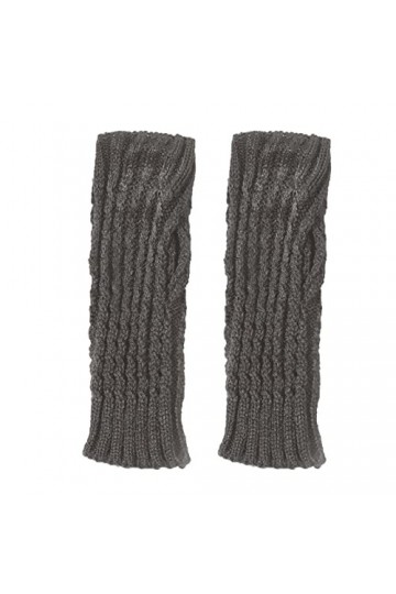 NIUREDLTD Mitaines sans doigts pour femme - Noir - Accessoires de cosplay - Bras en tricot - Gants en tricot - Jambes longues