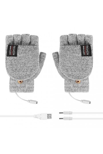 Moufles pour femme - Chauffantes par temps froid - Pour ordinateur portable - Gants dhiver - USB - Moufles chaudes pour homm