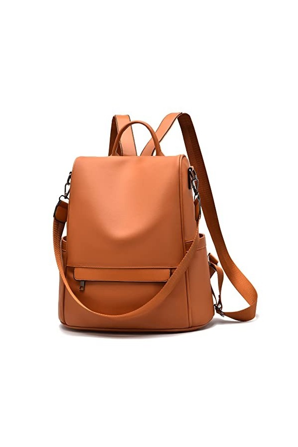 shepretty Femme Anti-vol Sac à Dos imperméable Sac de Voyage Cuir, 6766-2BR