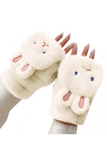 Mitaines de travail pour femme, gants dhiver en fausse fourrure, moufles mignonnes pour femmes, kaki, taille unique
