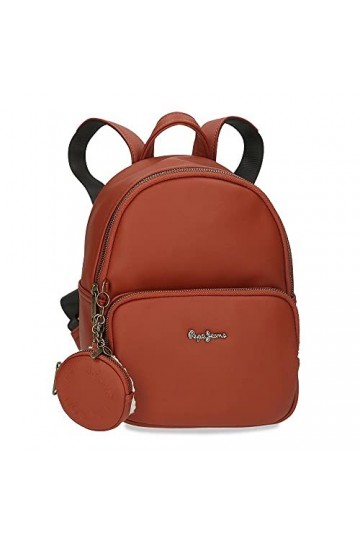 Pepe Jeans Sac à dos décontracté en cuir synthétique Rouge 19 x 26 x 10 cm 4,94 l