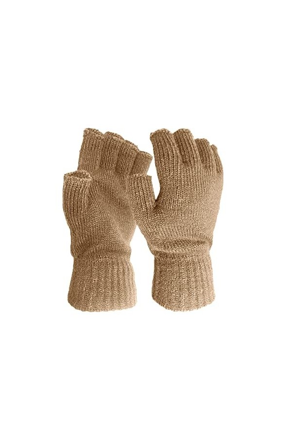 Gants dhiver chauds pour femme avec doublure en polaire confortable - Moufles chaudes pour écran tactile - Gants tricotés av