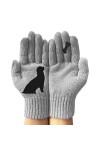 BAOK Gants tricotés pour Femme – Gants tricotés Doux et Chauds en Laine avec Impression os de Chien, moufles élastiques et So