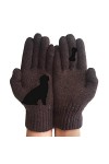 BAOK Gants tricotés pour Femme – Gants tricotés Doux et Chauds en Laine avec Impression os de Chien, moufles élastiques et So