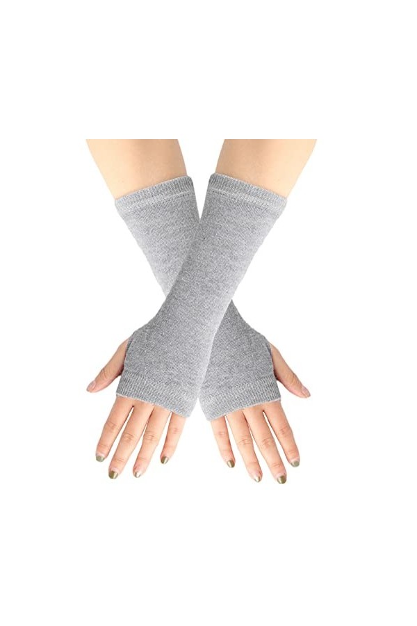 Mitaines tricotées sans doigts pour femme - Noir - Accessoires de cosplay - Bras en tricot - Noir - Manches longues - Pour fi