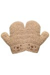 Gants pour temps froid 3D Gants dhiver à double couche pour femme Moufles en corde tressée épaisse en peluche thermique Mouf