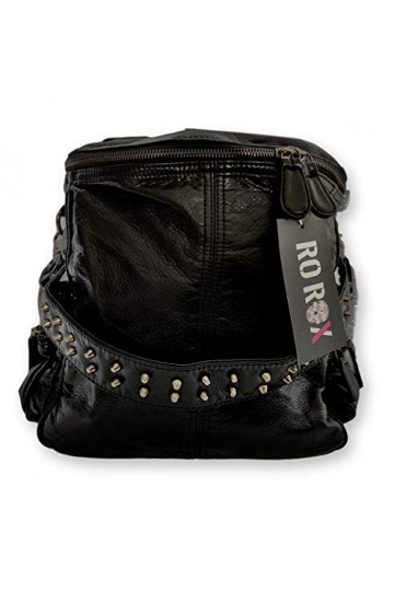 Ro Rox Sac Ã€ Dos Clouté Calamity de Femmes PU Punk Goth Ã‰cole - Noir