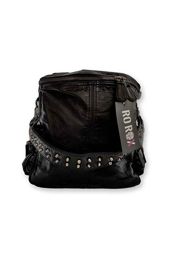 Ro Rox Sac À Dos Clouté Calamity de Femmes PU Punk Goth École - Noir