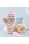 Moufles pour femme - Gants isolés par temps froid - Gants mignons coupe-vent et épais - En peluche chaude pour enfants - Mouf