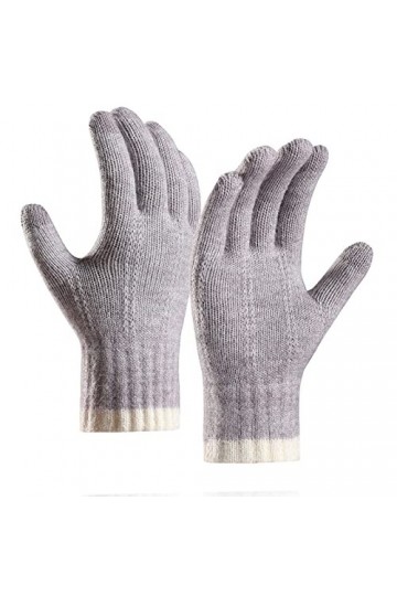 Gants moufles dhiver pour homme et femme - Chaud - Pour lhiver - Garde au chaud - Gants en tricot - Poignets élastiques - G