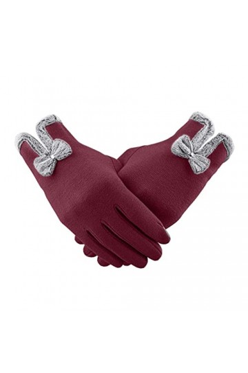 Gants mitaines avec poche pour femme - Gants dhiver chauds pour écran tactile - Gants coupe-vent pour femmes et filles - Gan