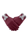 Gants mitaines avec poche pour femme - Gants dhiver chauds pour écran tactile - Gants coupe-vent pour femmes et filles - Gan