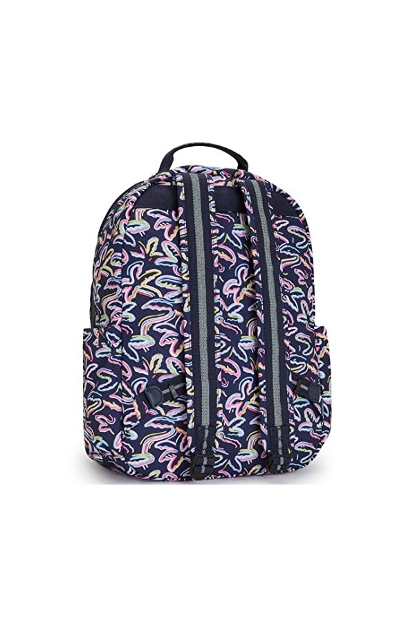 Kipling Seoul, Grand Sac à Dos avec Protection pour Ordinateur Portable 15" 44cm 27L Palm Fiesta PRT, Palm Fiesta Prt, Taille