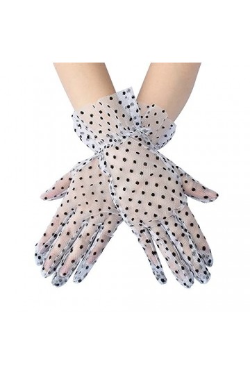 Gants mitaines pour femme par temps froid - Gants courts en dentelle florale - Gants de courtoisie en dentelle pour mariage, 