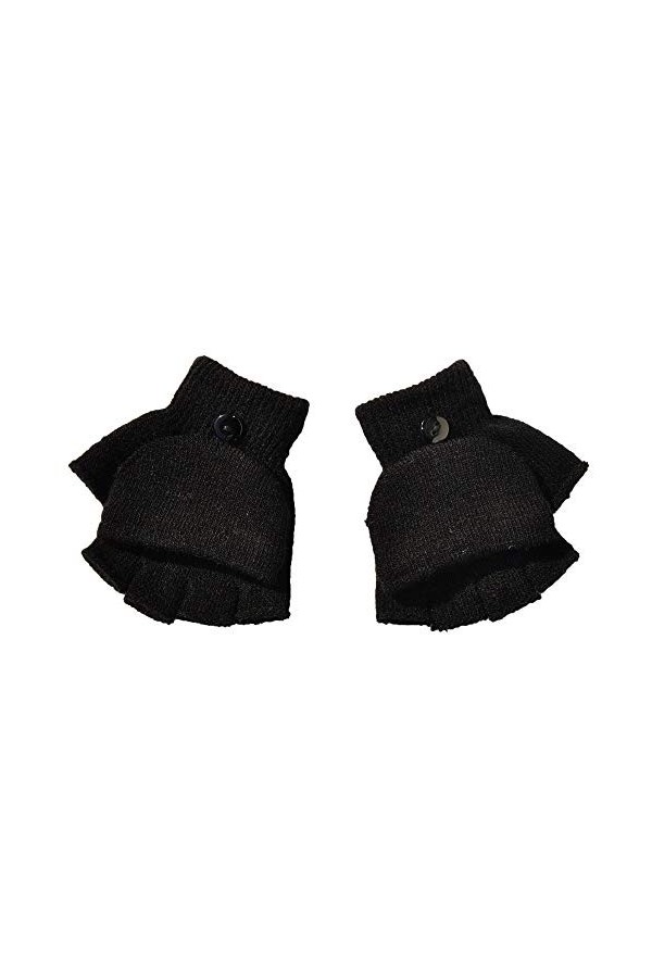 Moufles pour femme par temps froid - Hiver - Rabat - Pour lhiver - Pour bébé - Mitaines - Gants pour filles, Noir , taille u