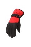 Moufles de sport coupe-vent pour enfants de 6 à 11 ans, gants pour femme, par temps froid, chauffés, Rouge, taille unique