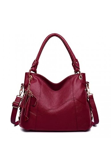 Kris&nbsp;Anna Sacs portés épaule Sac à Main Hobo Tassel pour Femme Vin Rouge