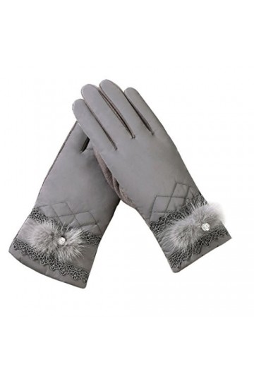 Coloré TM Gants Femme à Ecrans Tactiles Gants Hiver Chaud/Rouge/Rose/Gris/Noir Gris 