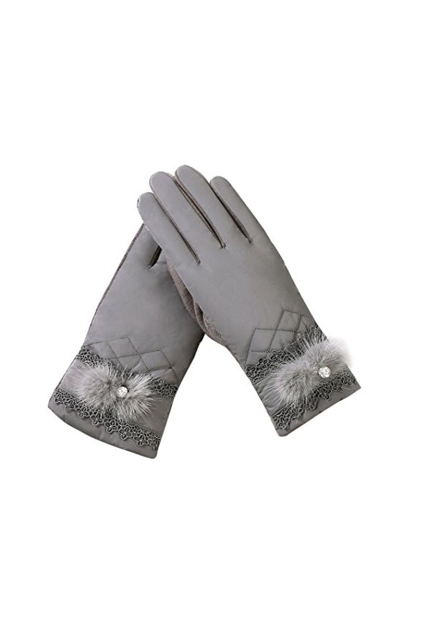 Coloré TM Gants Femme à Ecrans Tactiles Gants Hiver Chaud/Rouge/Rose/Gris/Noir Gris 