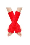 HANXIULIN Mitaines sans doigts - Moufles extensibles et souples avec trou pour le pouce - Gants chauds pour lhiver et lauto