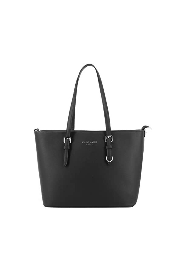 flora & co - Grand Sac à Main Femme - Cabas Fourre-Tout Simili Cuir PU Rigide - Sac Elégant Ville Travail Lycée - Shopper Por