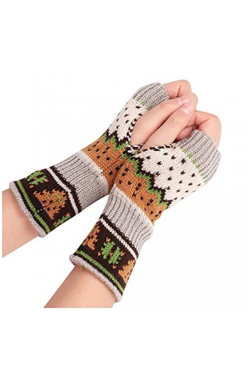 Gants mitaines convertibles demi-doigts en laine chaude pour sapin de Noël Gants tricotés sans doigts Gants épais Mitaines de