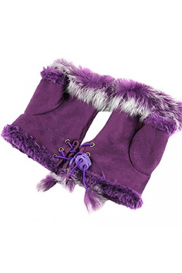 Sanwood® Gants dhiver sans doigts pour femme et fille, violet, taille unique