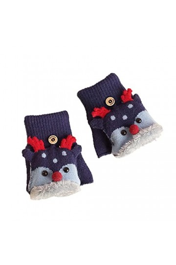 Chaud Mignon Flip Sans Doigts Multifonctionnel Casual Tricot Hiver Motif Plus Gant Gants Velours Gants de Noël Latex Bas Long