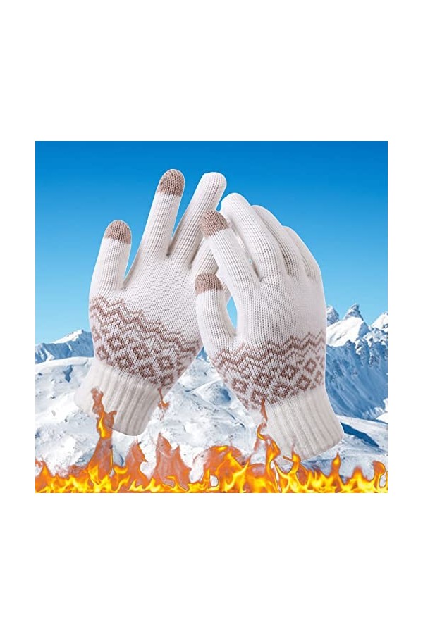 Gants moufles pour femmes impression par temps froid et gants tendance pour homme téléphone créatif flocon de neige épais cha