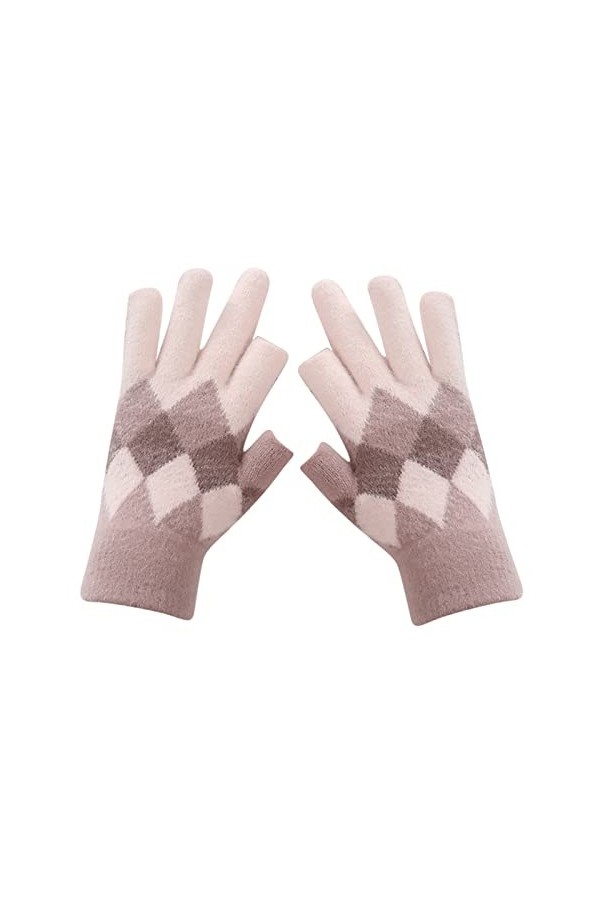 Les femmes peuvent activer les gants décran Gants chauds en tricot extensible Moufles dhiver Garder au chaud Tricot Impress