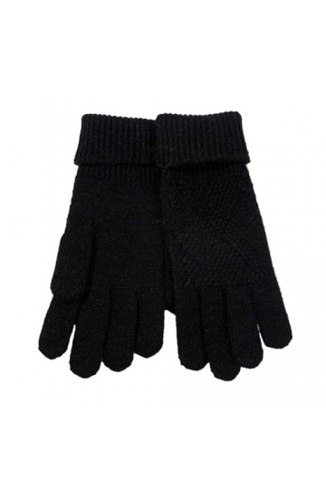 Tuelaly 1 paire de gants extensibles pour femme - Moufles allongées pour écran tactile - Couleur unie - Tricot fendu - Gants 
