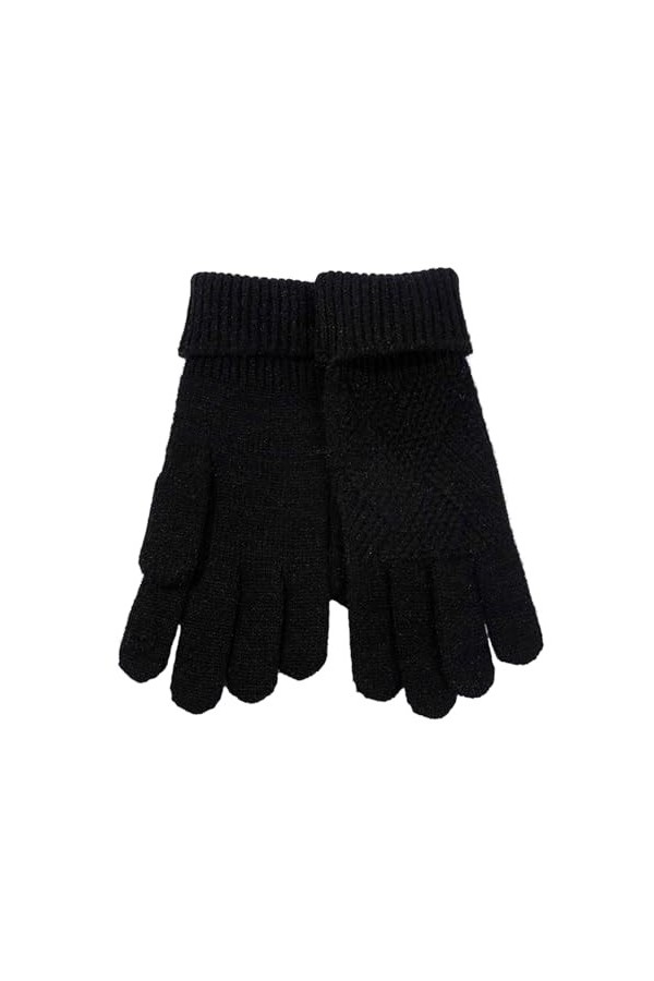 Tuelaly 1 paire de gants extensibles pour femme - Moufles allongées pour écran tactile - Couleur unie - Tricot fendu - Gants 