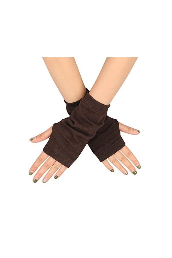 Gants longs dhiver moufles tendance mitaines tricotées mitaines sans doigts chauffe-pouls gants thermiques, d, taille unique