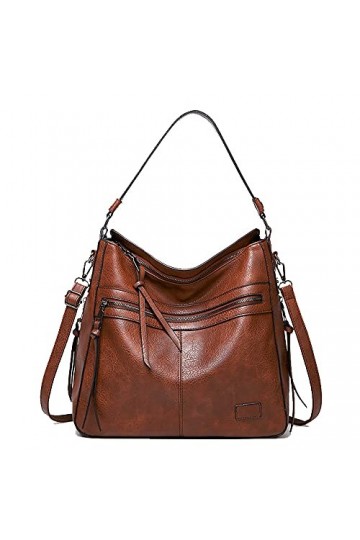 Coolives Sac a main porte epaule Femme en Cuir PU Hobo Sac a main Femmes Bandoulieres Vintage Sac a epaule Chic Sac Bandoulie