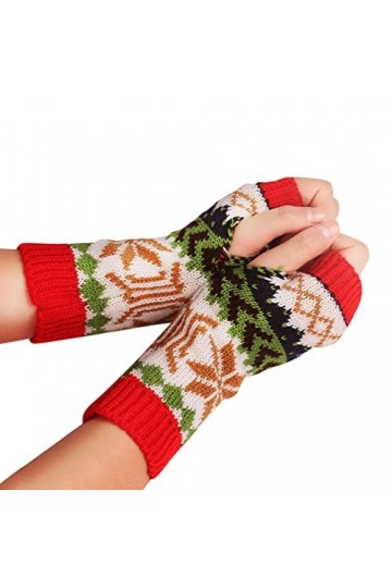 Gants de ski mitaines pour homme et femme - Gants de sport en laine tricotée flocon de neige - Gants chauds pour tout-petits,