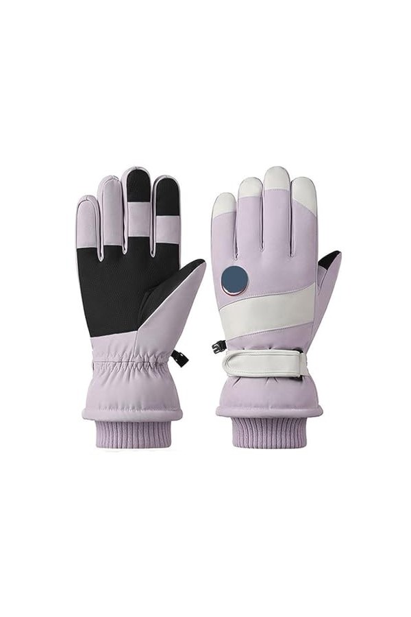 Gefomuofe Gants en cuir pour femme Bowknot Gants chauds en cuir dagneau véritable et doublés de laine de cachemire Gants dh