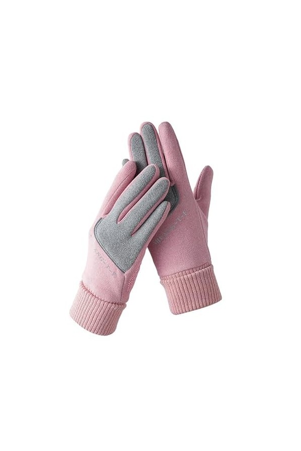 Gants tactiles pour femme - Moufles dhiver en tricot - Couleur unie - Moufles à motifs - Moufles en coton - Gants dhiver en