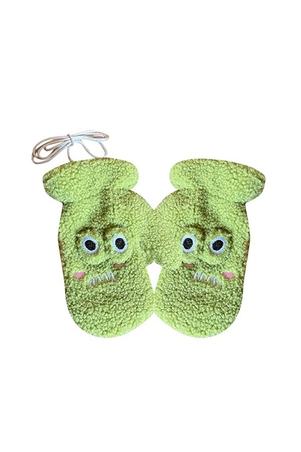 Gants pour temps froid grenouille 3D double couche gants dhiver moufles femmes mitaines corde tressée moufles thermiques épa