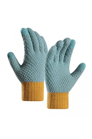LOIJMK Hiver Femmes Garder Au Chaud Écran Tactile Gants Tricot Poignet Élastique Doux Gants Pleins Doigts Moufles Dirndl Chap