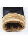 Gants pour femme en cuir pour temps froid - Noir - Cadeau tendance pour femme - Moufles dhiver douces et chaudes, Noir , tai