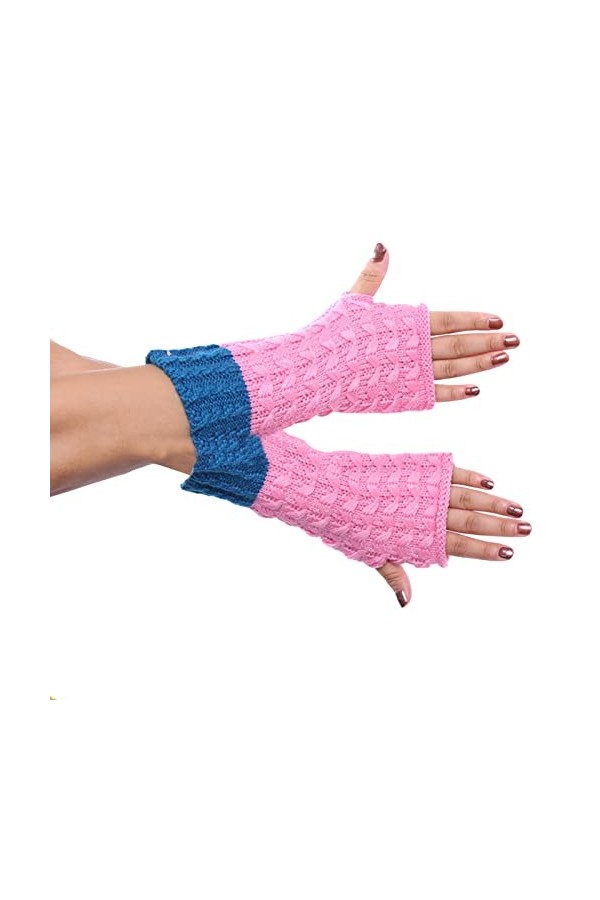 NIUREDLTD Gants Mitaines Mitaines Gants Tricotés Manches pour Femmes Noir Long Unisexe pour Moufles Taille Unique, a, taille 