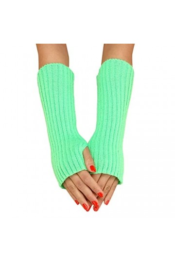 NIUREDLTD Mitaines tricotées sans doigts au poignet en tricot sans doigts Gants dhiver manchettes extensibles en tricot hive