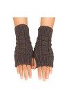 liangp Gants dhiver tricotés longs chauffe-mains chauffe-mains manchettes pour femmes mitaines sans doigts tricotées plus ch