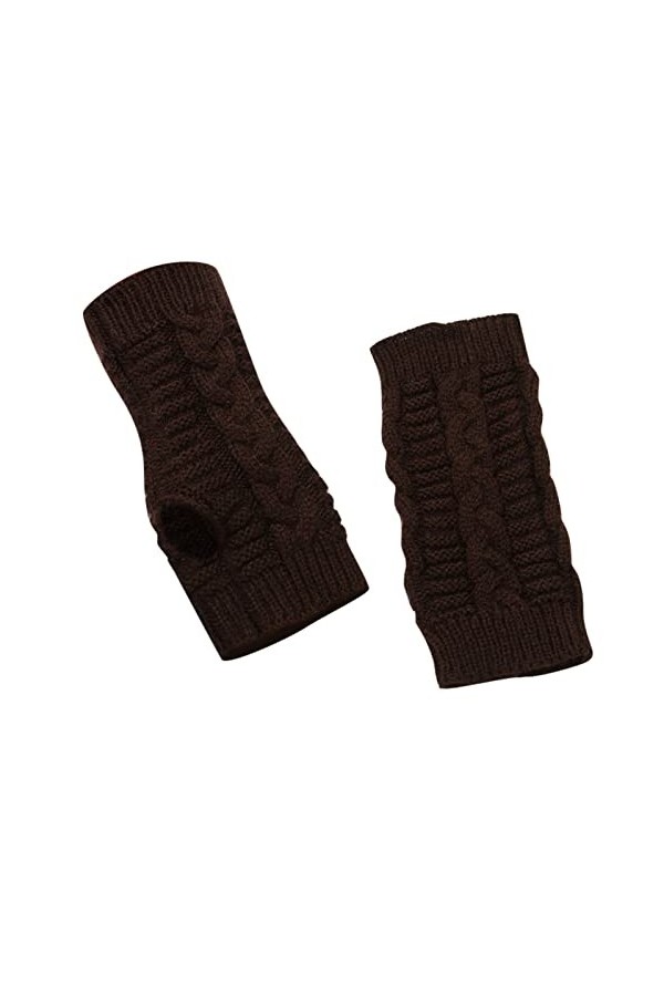 Manchettes longues pour femme avec trou pour le pouce - Manches longues - Moufles extensibles - Mitaines tricotées sans doigt